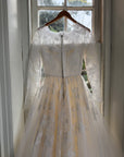 Vintage 1950s White Lace Bow Tulle Bridal Gown