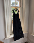 Vintage 90s Jacquard Noir Double Strap Maxi Dress