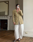 Vintage 90s Tailored Camel Longline Blazer