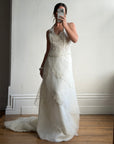 Vintage 90s Italian Silver Embellished Waterfall Tiered Bridal Set