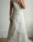 Vintage 90s Italian Silver Embellished Waterfall Tiered Bridal Set