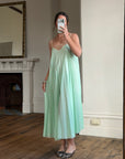 Vintage 50s Pleated Mint Green Slip Dress