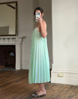 Vintage 50s Pleated Mint Green Slip Dress