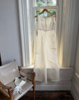Vintage 90s White Satin Column Bridal Dress with Gloves