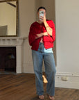 Vintage 40s Fringed Tie Jacket Scarlet Red
