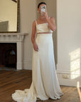 Vintage Italian 90s Minimalist Dress With Train