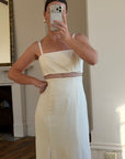 Vintage Italian 90s Minimalist Dress With Train