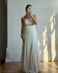 Vintage Italian 90s Minimalist Dress With Train