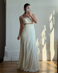 Vintage Italian 90s Minimalist Dress With Train