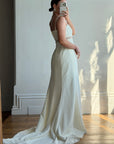 Vintage Italian 90s Minimalist Dress With Train