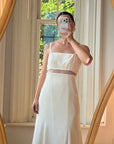 Vintage Italian 90s Minimalist Dress With Train