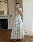 Vintage 60s Lace Puff Sleeve Wedding Dress with Bows