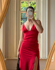Vintage 90s Pure Silk Bias Tri Dress Scarlett