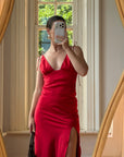 Vintage 90s Pure Silk Bias Tri Dress Scarlett
