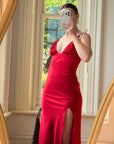 Vintage 90s Pure Silk Bias Tri Dress Scarlett