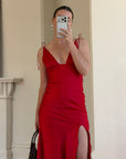 Vintage 90s Pure Silk Bias Tri Dress Scarlett