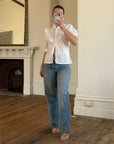 Vintage 90s Broderie Anglaise Cotton Lace Blouse