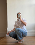 Vintage 90s Broderie Anglaise Cotton Lace Blouse