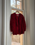 Vintage 40s Fringed Tie Jacket Scarlet Red
