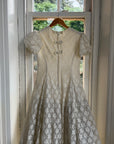 Vintage 60s Lace Puff Sleeve Wedding Dress with Bows