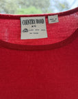 Vintage 90s Pure Wool Knit Top Deep Red