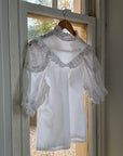 Vintage 90s Broderie Anglaise Cotton Lace Blouse