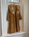 Vintage 90s Suede Fur Penny Lane Caramel