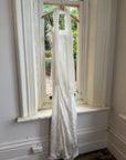 Vintage 90s Pure Silk 3D Rose Appliqué Wedding Dress White