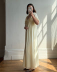 Vintage 80s Creme Lace Peignoir and Slip Set