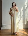 Vintage 80s Creme Lace Peignoir and Slip Set