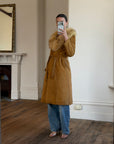Vintage 90s Suede Fur Penny Lane Caramel