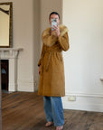 Vintage 90s Suede Fur Penny Lane Caramel