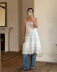 Vintage Edwardian White Cotton Crochet Lace Sundress