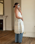 Vintage Edwardian White Cotton Crochet Lace Sundress