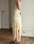 Vintage Y2K Velvet Chiffon Butterfly Print Handkerchief Hem Dress