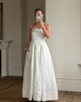 Vintage Y2K Floral Jacquard Strapless Ballgown