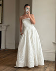 Vintage Y2K Floral Jacquard Strapless Ballgown