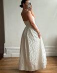 Vintage Y2K Floral Jacquard Strapless Ballgown