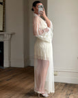 Vintage Y2K Sheer Victoria's Secret Lace Applique Tie Robe