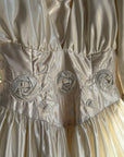 Vintage 90s Australian Made Satin Rosette Basque Waist Ballgown