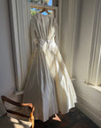 Vintage 90s Australian Made Satin Rosette Basque Waist Ballgown