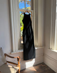 Vintage 90s Velvet Open Back Minimalist Maxi Dress