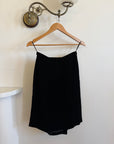Vintage 80s Valentino Frog Closure Velvet Pencil Wrap Skirt Noir