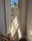 Vintage 90s Italian Crystal and Rhinestone Silk Backless Wedding Gown