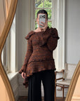 Vintage 90s Chunky Knit Fairy Top with Flowers Rust