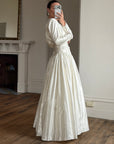 Vintage 90s Australian Made Satin Rosette Basque Waist Ballgown
