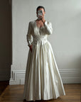 Vintage 90s Australian Made Satin Rosette Basque Waist Ballgown