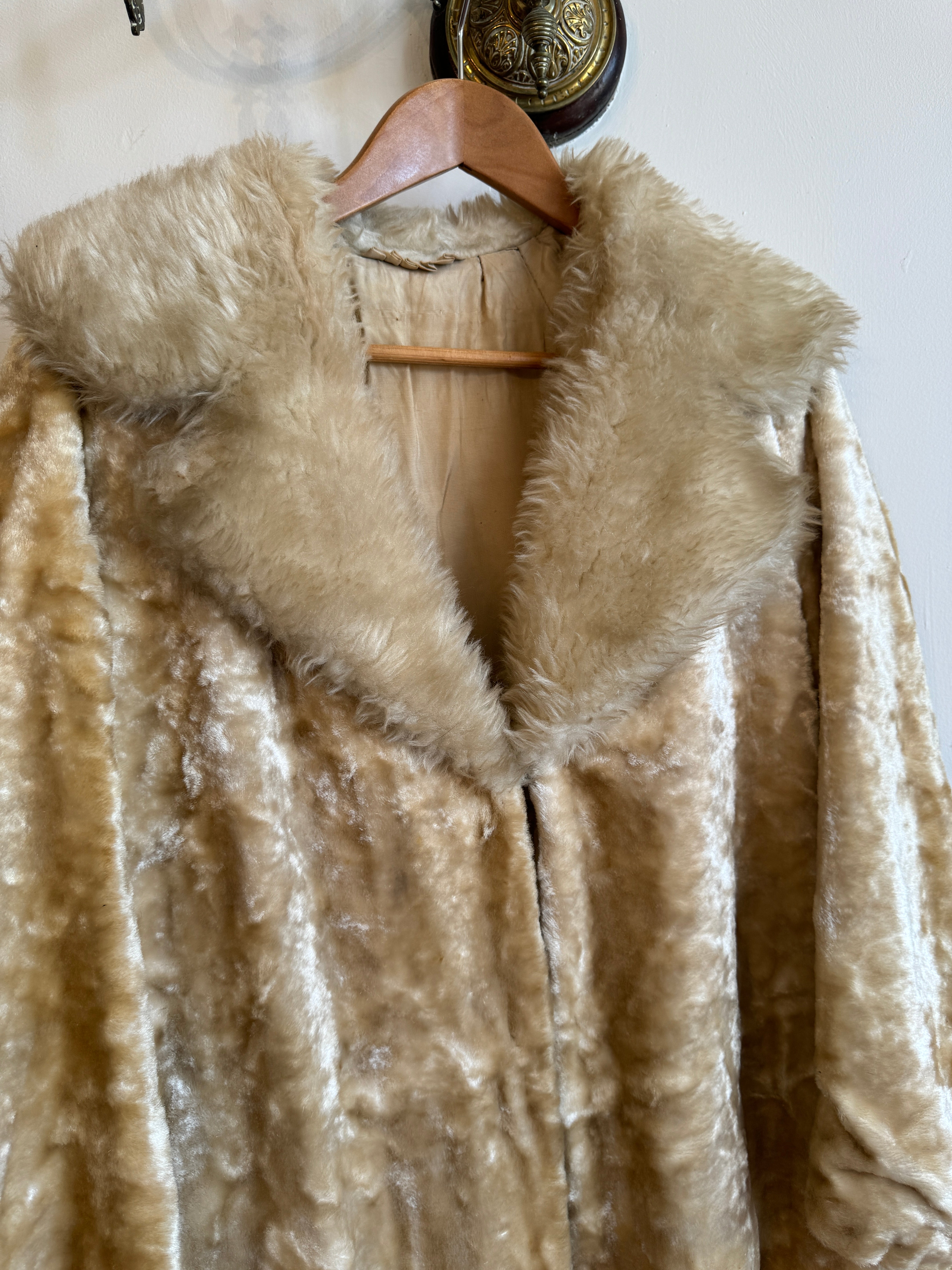 Vintage Faux Shearling Penny Lane Coat Biscuit