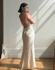 Vintage 90s Iridescent Sequin Bias Slip Dress