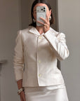 Vintage 90s Dolce & Gabbana Ivory Silk Shantung Two-Piece Bridal Suit